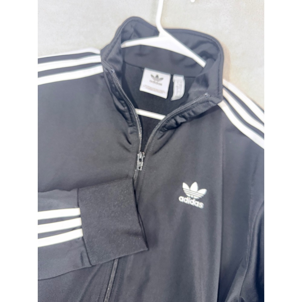 Adidas Originals Mens Large Firebird Track Jacket Black White Trefoil LG